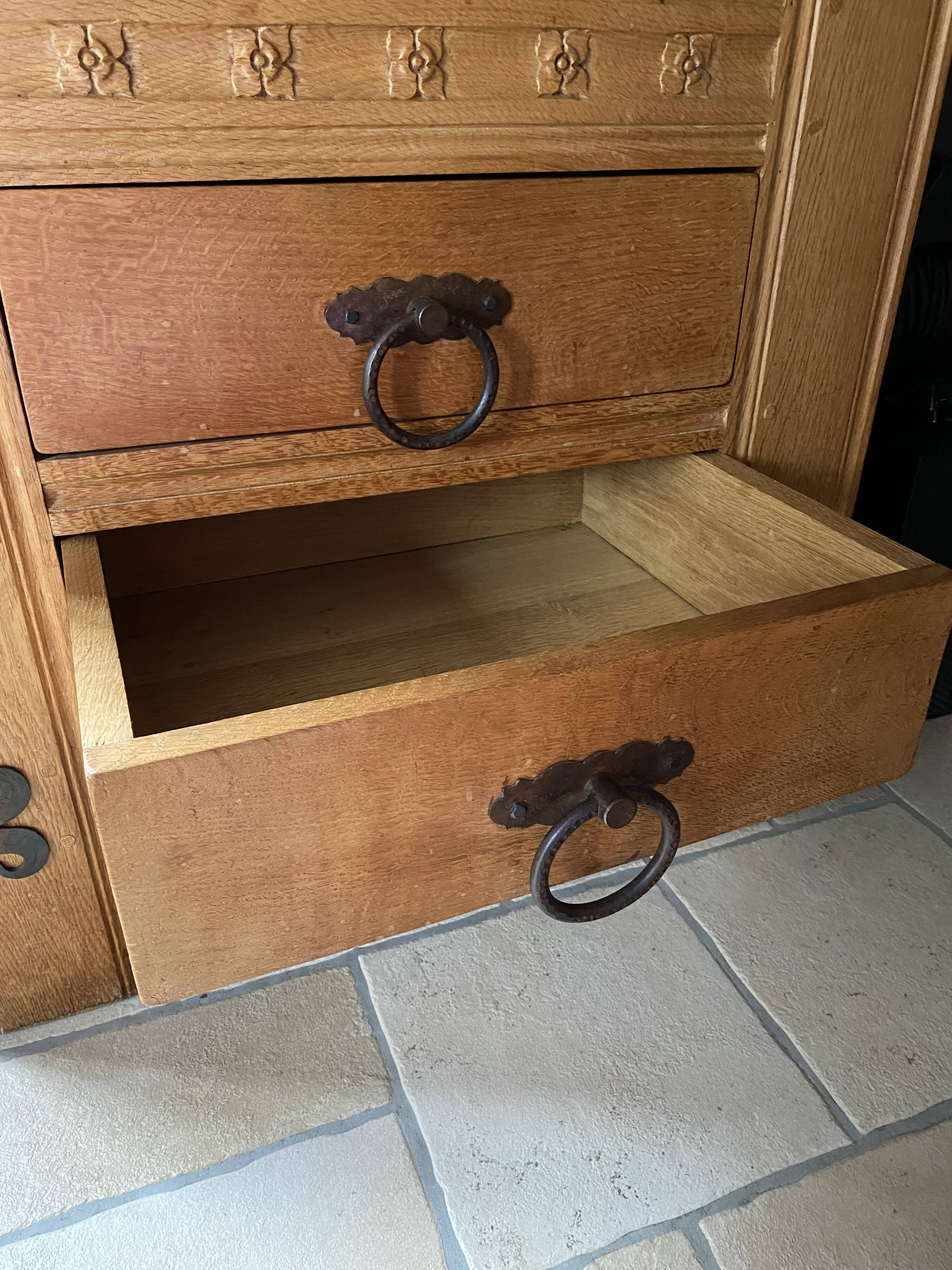Solid oak bar cabinet