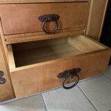 Solid oak bar cabinet