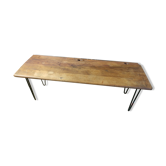 Table basse salon pieds compas plateau bois bureau école