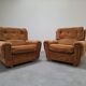 Pair of Czech TON Armchairs, 1985, Mid-Century Upholstered Lounge Chairs