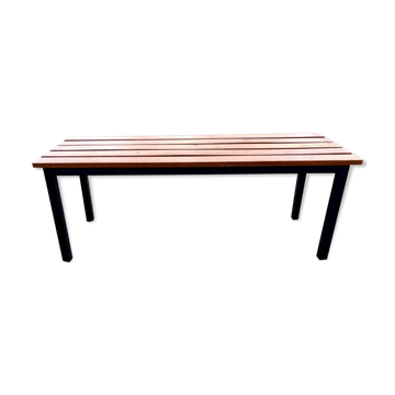 Industrial bench in steel and oak