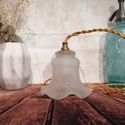 Glass tulip lamp with 2.10m gold wire