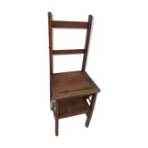 Chaise escabeau de bibliothèque vintage