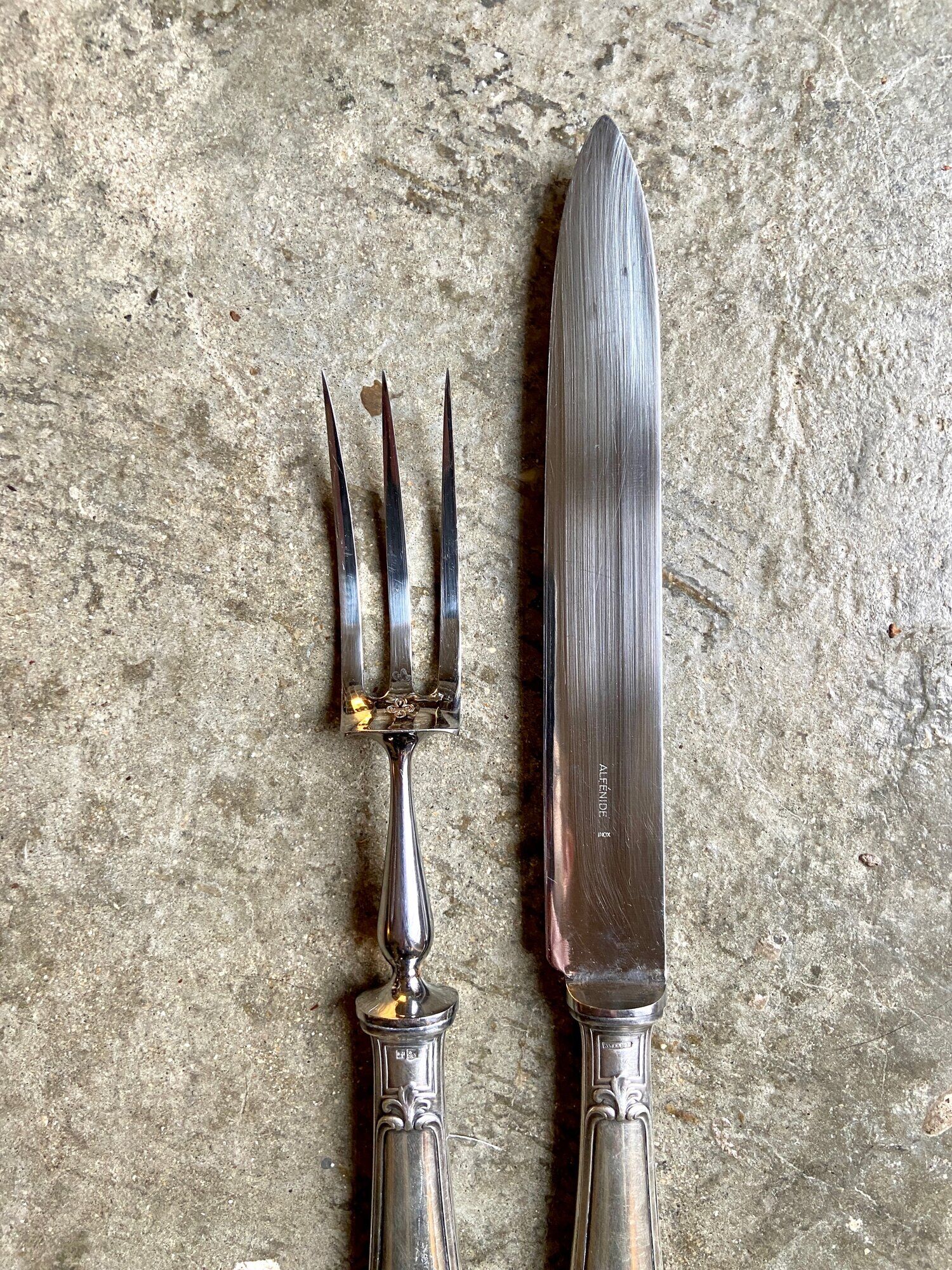 Christofle service cutlery in silver metal