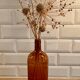 Amber glass bottle vase