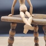 Stool tripod feet balls patina