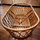 Couffin berceau rotin vintage enfant