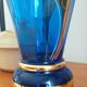 Vase boom bleu et or