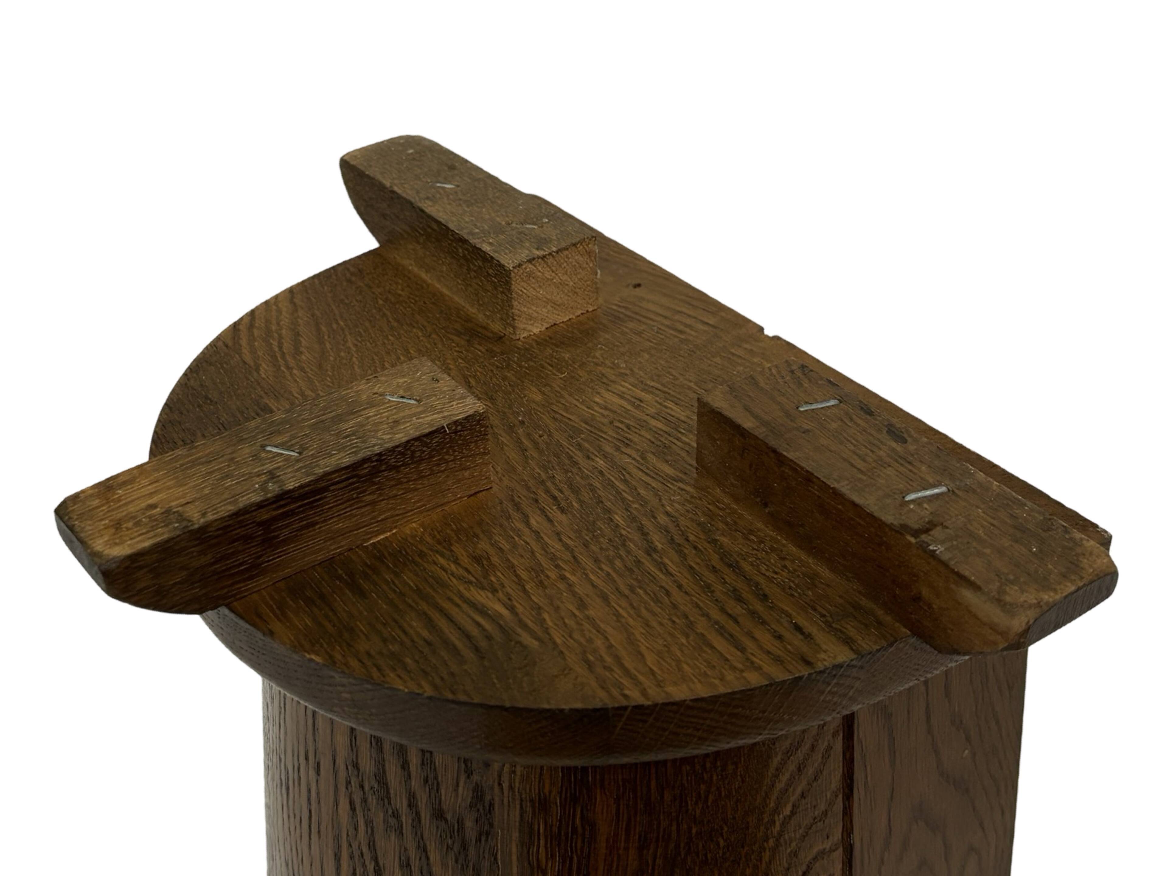 Vintage dark oak umbrella stand basket storage design 60s minimalist design