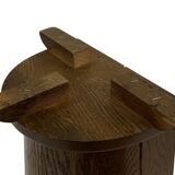 Vintage dark oak umbrella stand basket storage design 60s minimalist design