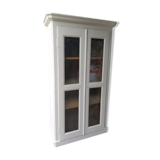 Patinated white bookcase