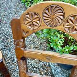 Set of 2 carved wooden chairs