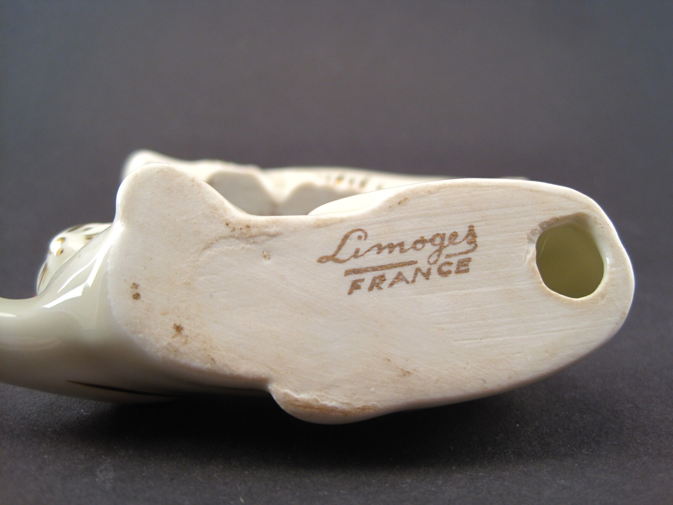 Série 12 porte couteaux zoomorphes animaliers animaux porcelaine Limoges France