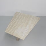 Travertine dining table, 130 x 129 cm