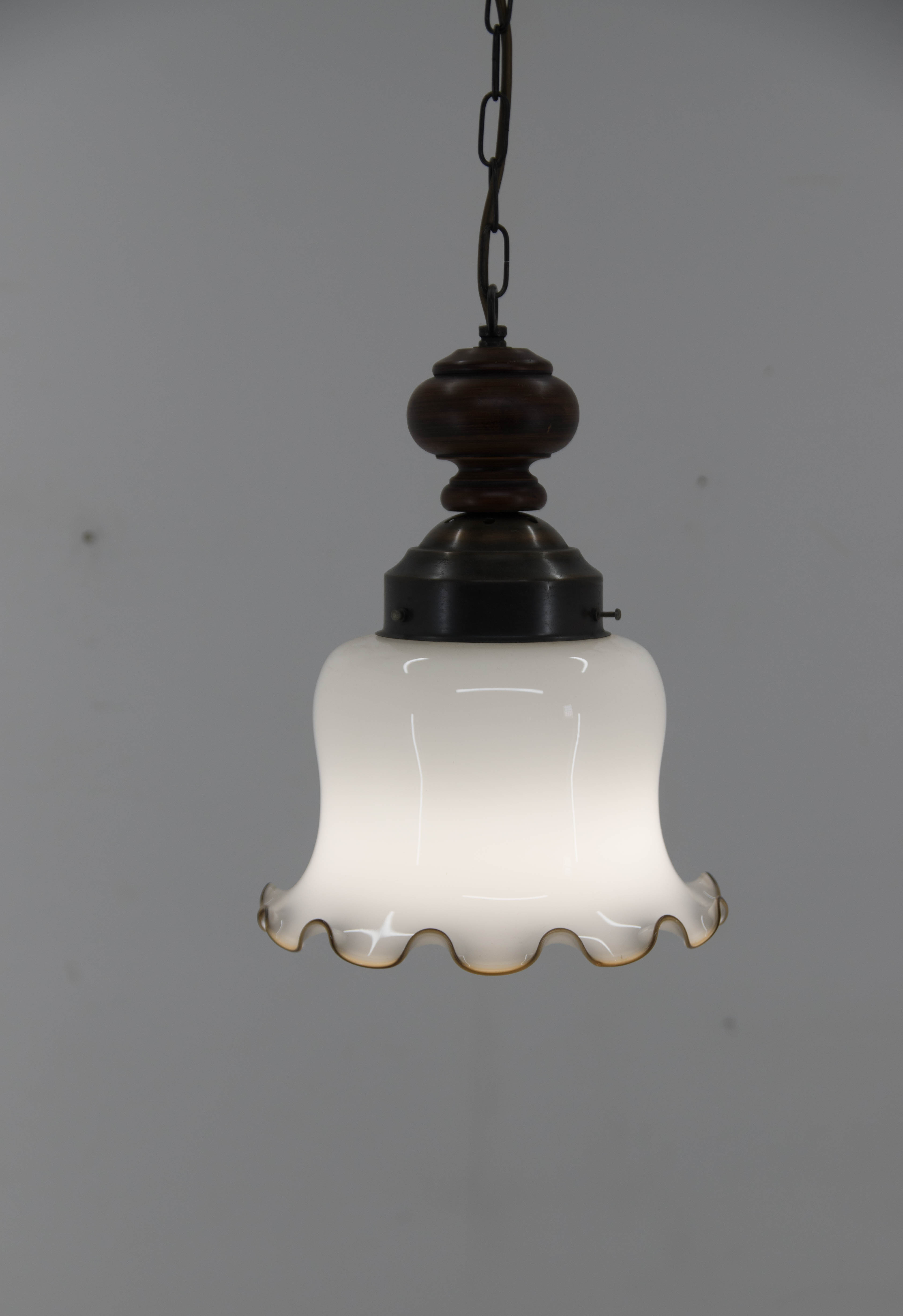 Mid-Century Glass Pendant, 1980s