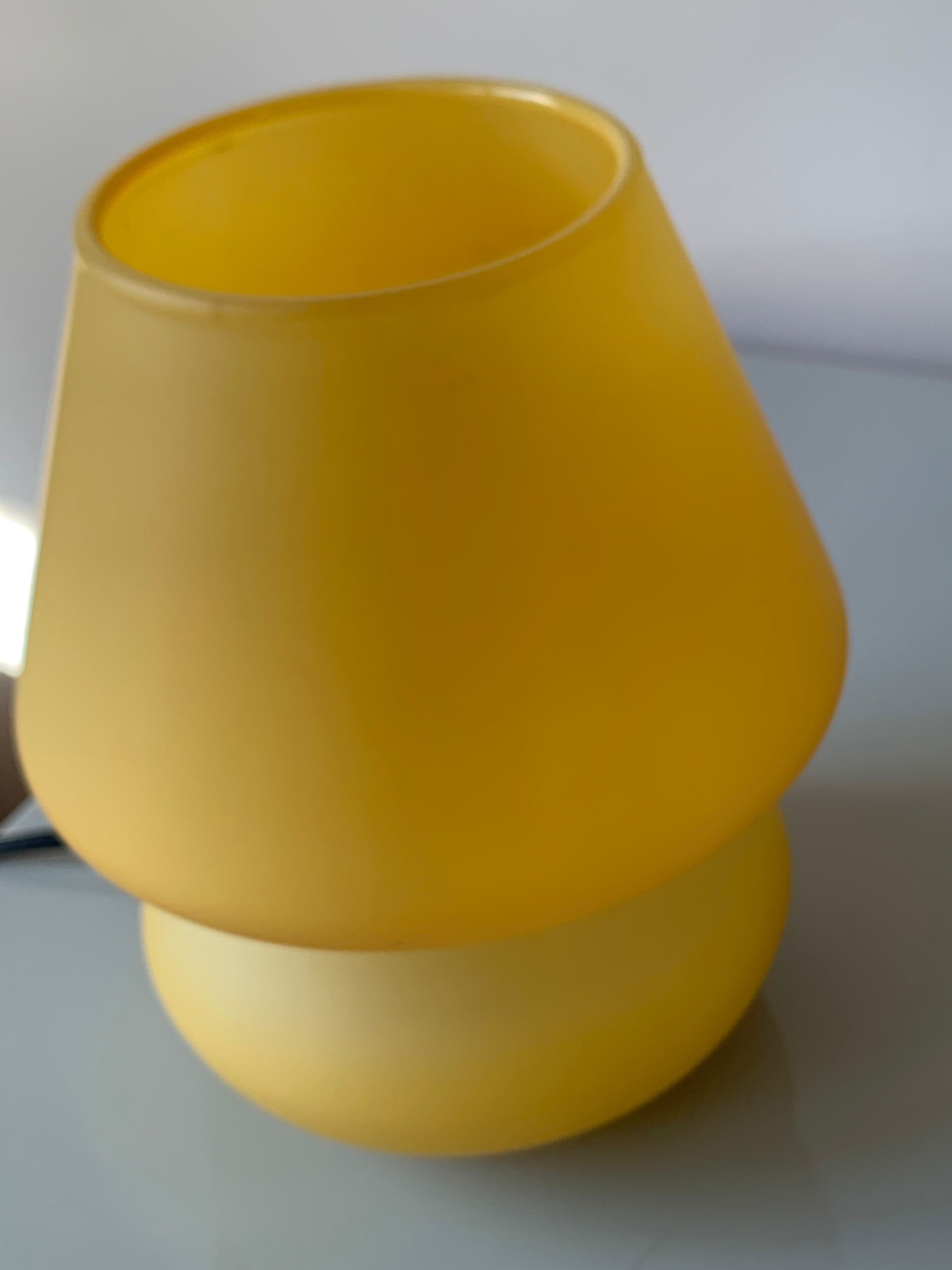 Vintage mushroom lamp in yellow glass habitat