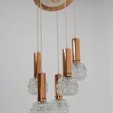 Mid-century Copper and Glass Chandelier, 1970s