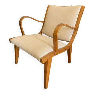 Wood-fabric armchair