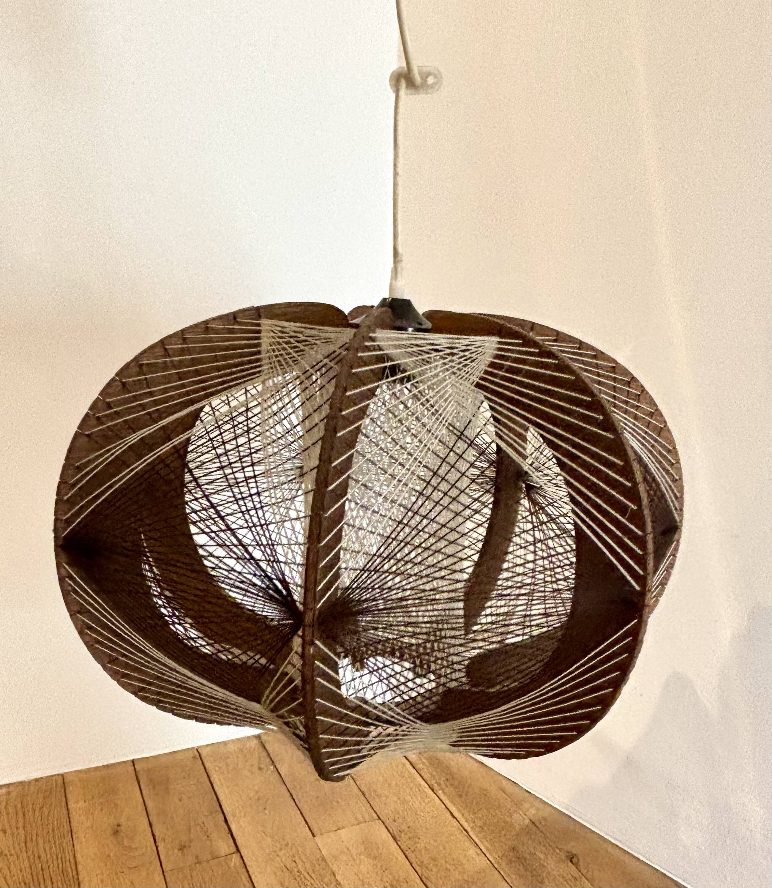 Scandinavian wooden and wire suspension