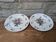Set of 2 old ceramic plates with flower bouquet patterns
