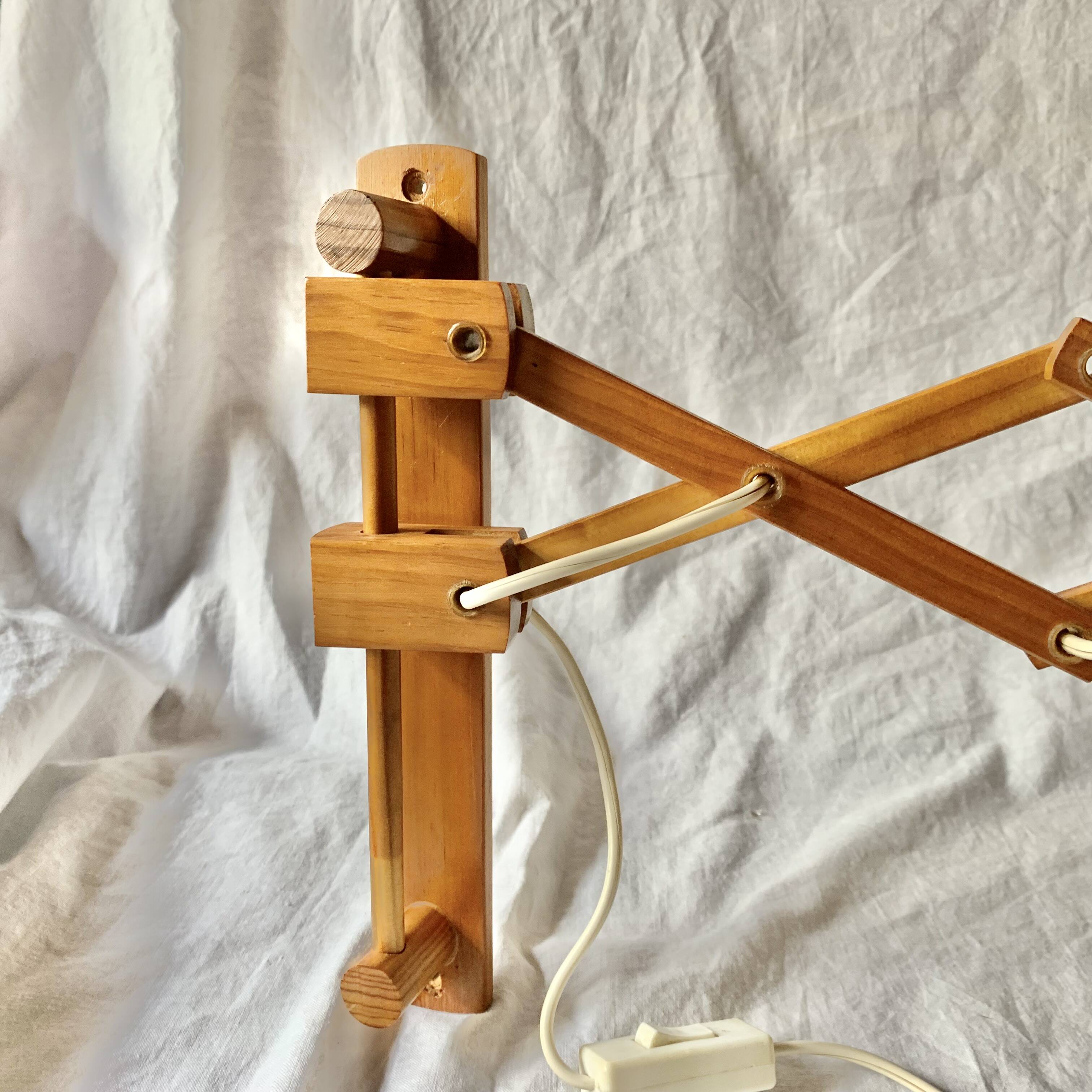 Lampe accordéon jaune vintage