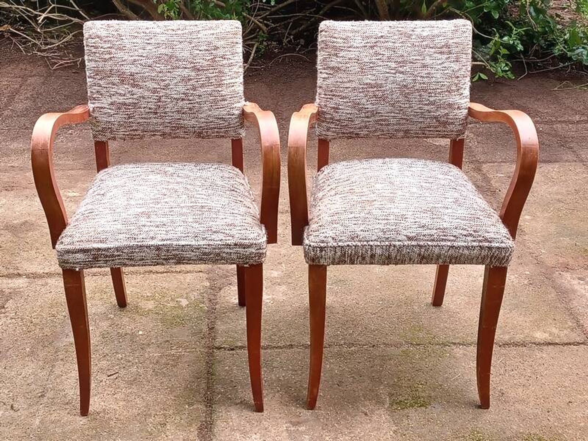 Bridge chairs in Art Deco fabric from the 1950s and vintage.