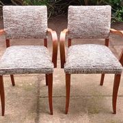 Bridge chairs in Art Deco fabric from the 1950s and vintage.