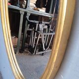 Miroir bois doré epoque 1960 ovale