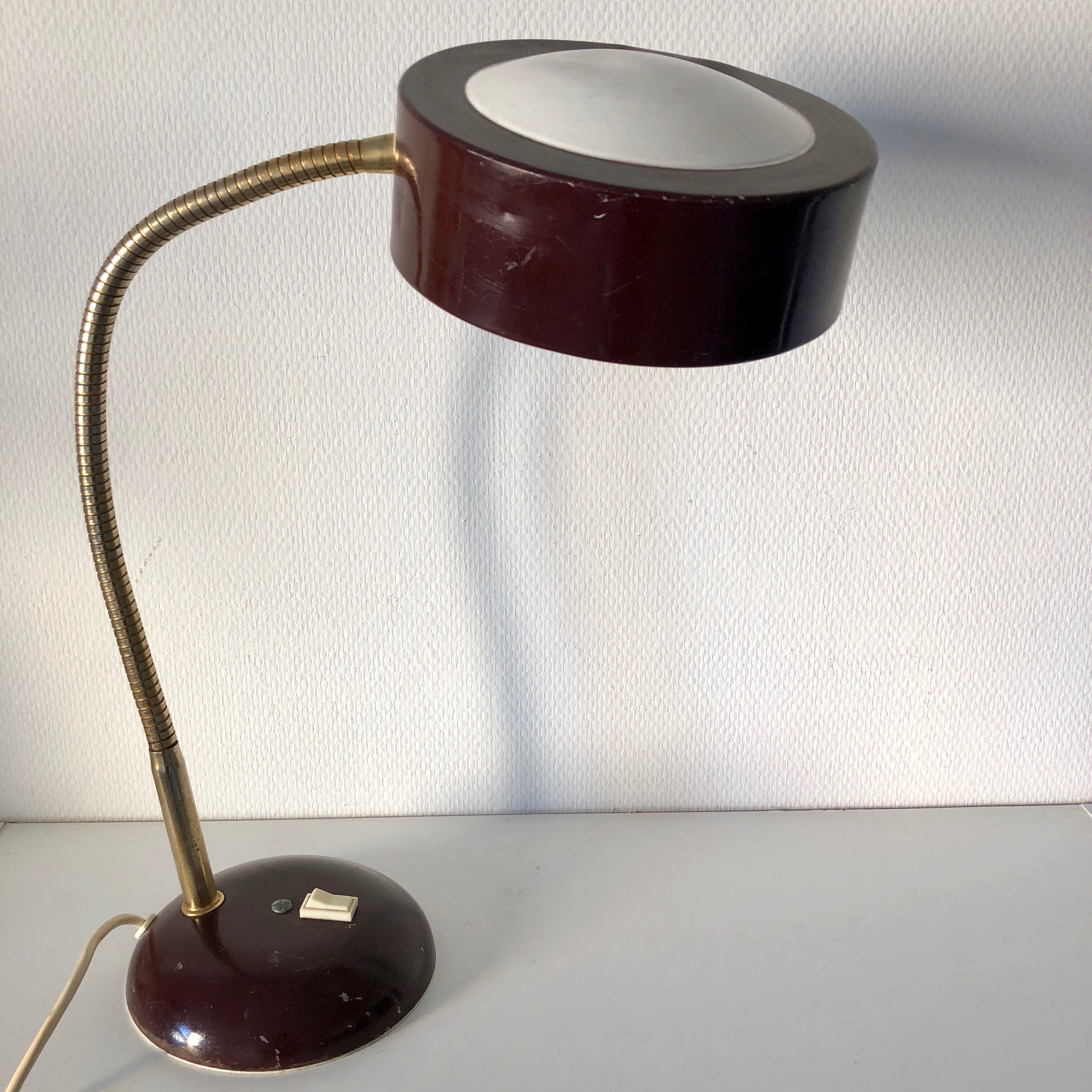 Lamp red garnet Jumo vintage 1970
