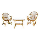 Ensemble de jardin en bambou vintage par Dirk van Sliedrecht pour Rohé Noordwolde, années 70.