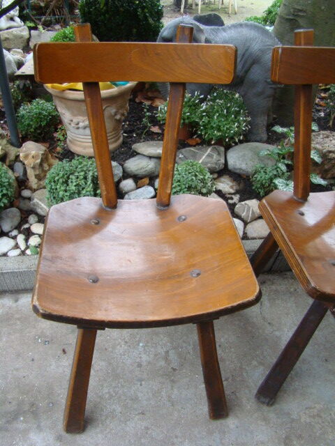 Lot of three old brutalist chairs