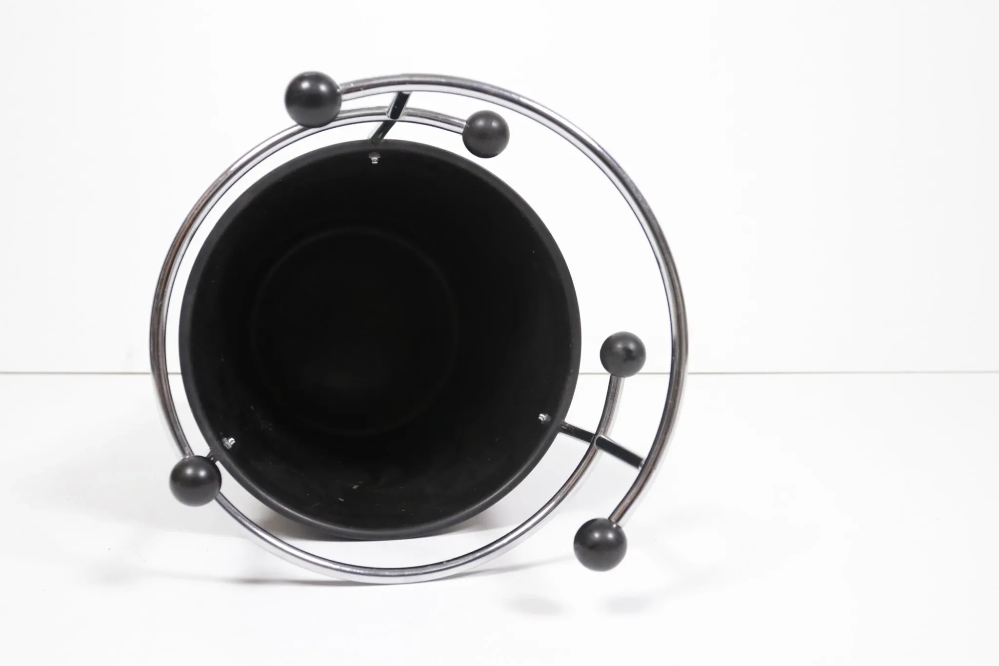 1930s extremely rare Art Deco black Bakelite and chrome umbrella stand