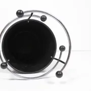 1930s extremely rare Art Deco black Bakelite and chrome umbrella stand