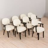 Set of eight dining Paris hotel chairs by Thonet, France 1950s