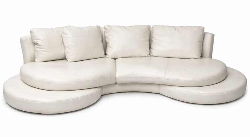 High-end white leather sofa