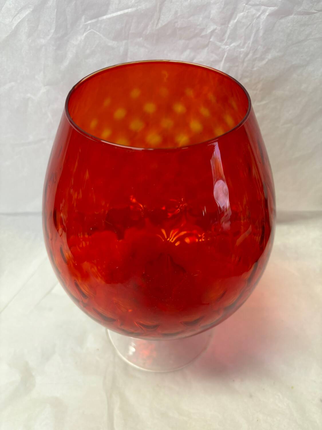 Red Italian glassware vase