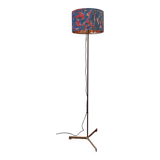 Danish adjustable teak floor lamp with tripod brass foot, 1960s