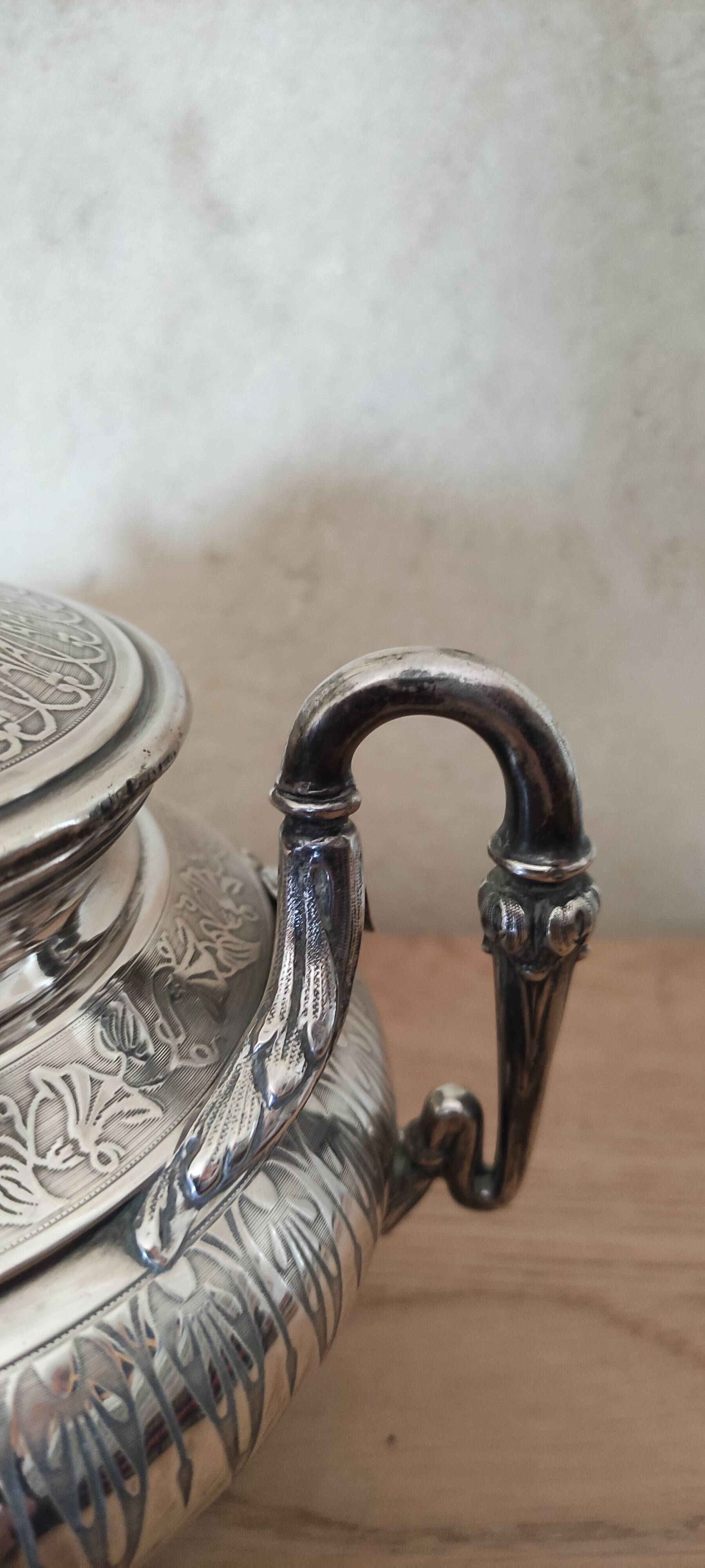 950 silver sugar bowl Minerva Guilloche (455 gr)