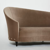 Federico Munari velvet sofa taupe circa 1960