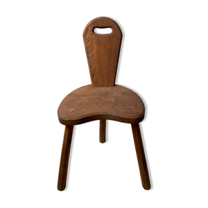 tabouret tripode à dossier