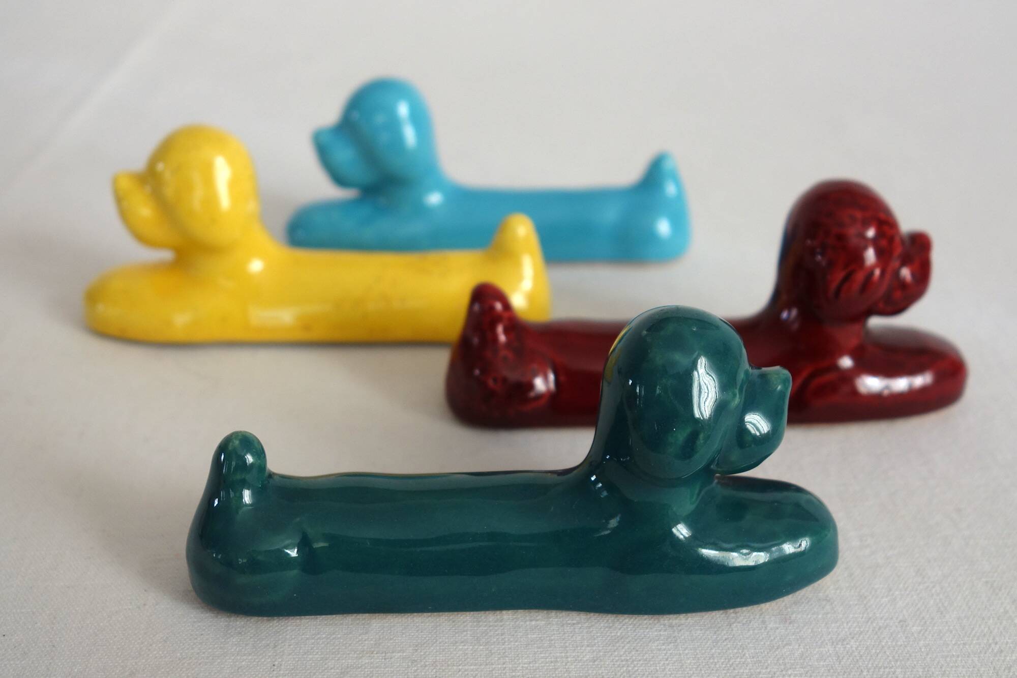 12 vintage Vallauris ceramic knife holders