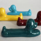 12 vintage Vallauris ceramic knife holders