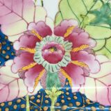 China porcelain ashtray enamelled with a tobacco leaf decoration