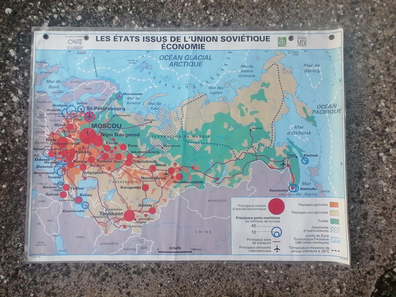 Old MDI map, the states of the Soviet Union
