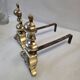 Pair of antique brass andirons, Louis XV style