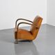 Art Deco club armchair in Havana leather, around 1940.