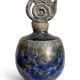 Glazed stoneware bottle with crystallised glaze signed Francoise Roussel.