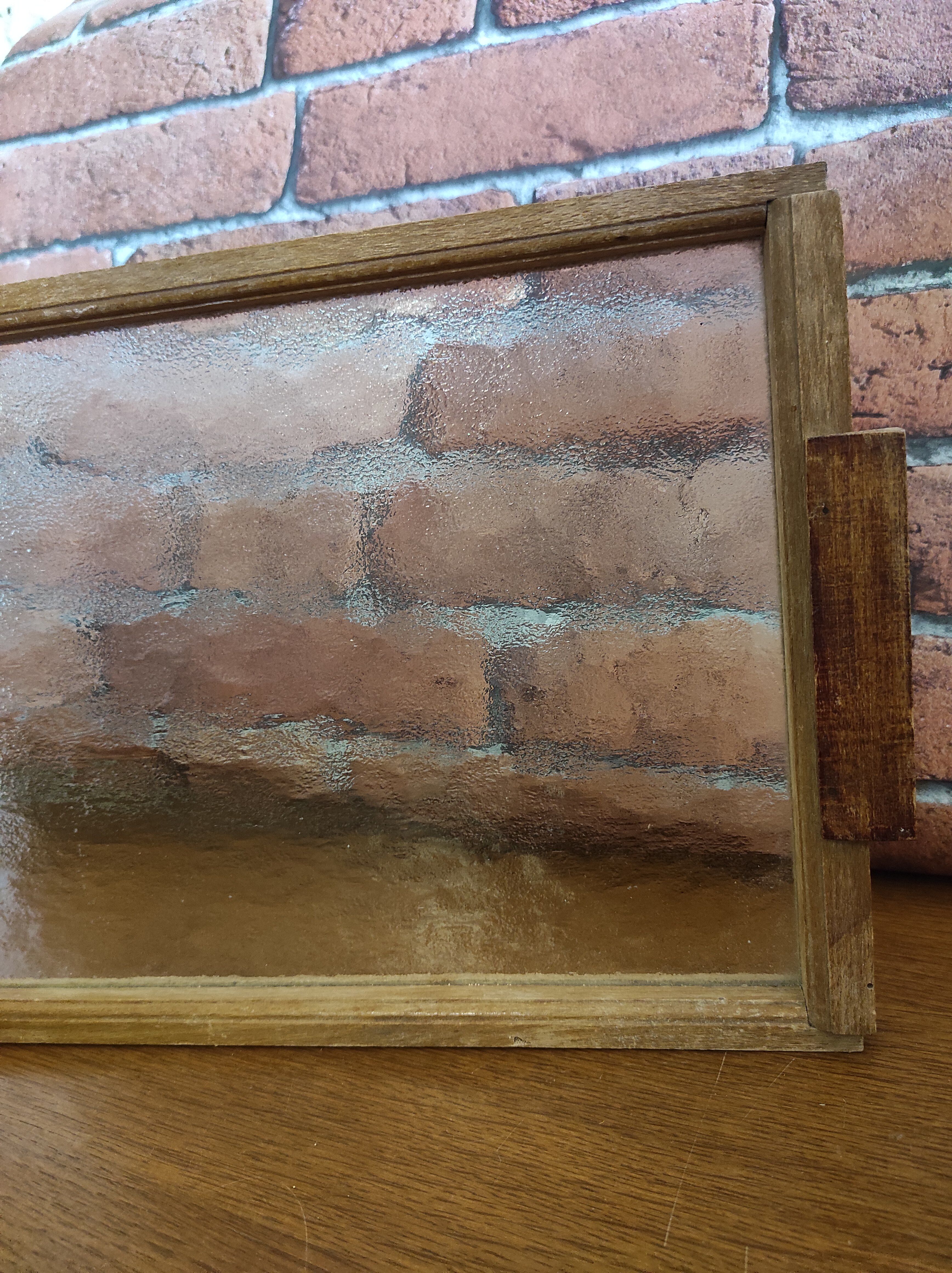 Vintage hammered glass tray