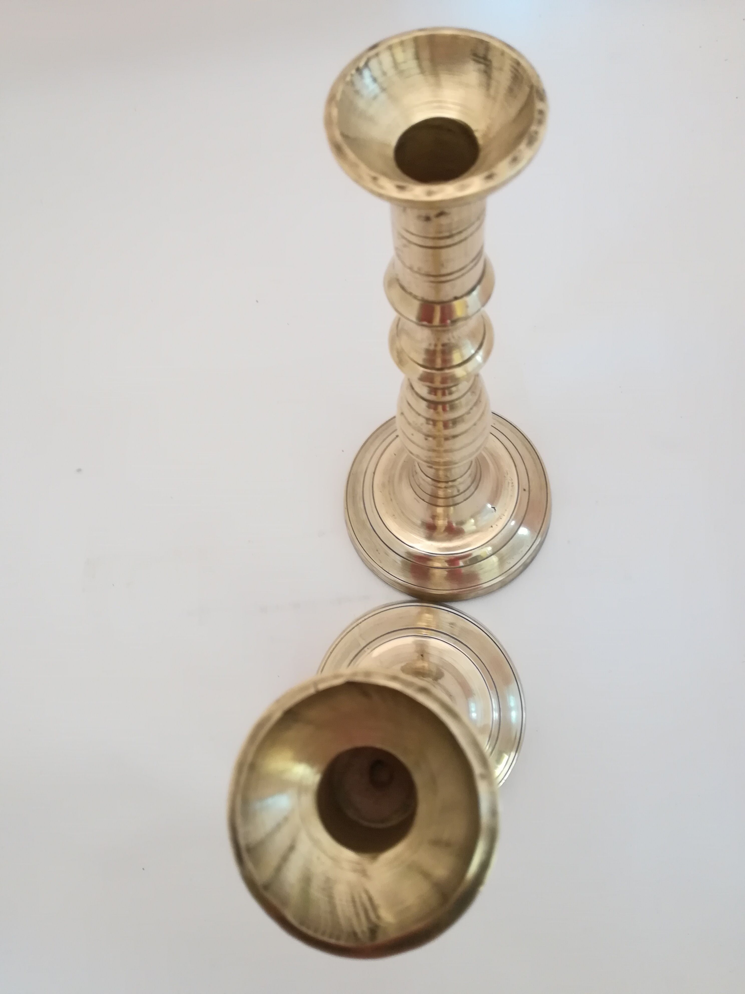 Pair of brass candlesticks