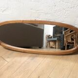 Wooden oval mirror 48x127cm